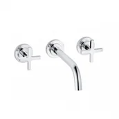 Baterie umywalkowe - Kludi 201440520 NOVA FONTE Classic ścienna bateria umywalkowa wylewka 180 mm uchwyty krzyżowe - miniaturka - grafika 1