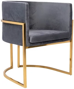 Fotel biurowy, krzesło biurowe King Home Fotel CHLOE VELVET ciemny szary welur chrom podstawa złota MSE011000303.V23 - Fotele i krzesła biurowe - miniaturka - grafika 2