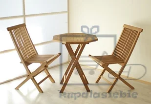 Divero Zestaw mebli ogrodowych Gardenay z drewna tekowego 2 krzesła + 1 stół - Meble ogrodowe - miniaturka - grafika 6