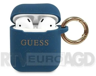 Guess Guess GUACCSILGLBL AirPods cover niebieski/blue Silicone Glitter GUACCSILGLBL - Akcesoria do słuchawek - miniaturka - grafika 2