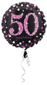 Urodziny dla dorosłych - Amscan Balon Foliowy 50 rocznica róż okrągły S55 43 cm 3378701 - miniaturka - grafika 1