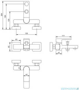 Omnires Baretti bateria wannowa bez zestawu prysznicowego czarny mat BA7830BL | - Baterie wannowe i prysznicowe - miniaturka - grafika 2