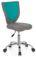 Krzesła obrotowe dla dzieci - hjh OFFICE 670630 obrotowy talerz krzesło Kiddy Comfort Szary turkusowy, idealnie nadaje się dla początkujących szkolny dla dzieci, ergonomiczne Krzesło kindersch stołu ciernym, dzieci krzesło biurowe 670630 - miniaturka - grafika 1