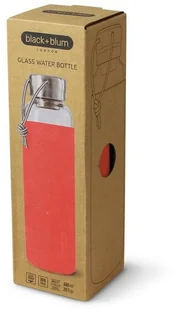 Black+Blum Butelka na wodę Black+Blum 0,6 l koralowa szklana GR-WB-M011 - Shakery i bidony sportowe - miniaturka - grafika 4