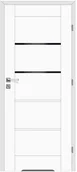 Drzwi wewnętrzne - Voster Skrzydło drzwiowe łazienkowe z podcięciem wentylacyjnym Vinci Nero białe czarna szyba 90 prawe - miniaturka - grafika 1
