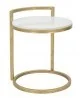 Ławy i stoliki kawowe - Mauro Ferretti Metalowy Stolik Złoty Okrągły Marble A 1424010000 - miniaturka - grafika 1