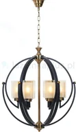 Lampy sufitowe - Lumina Deco Deco Deco Bergen lampa wisząca biały czarny mosiądz przezroczysty LDP12326BKMD - miniaturka - grafika 1