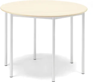 AJ Produkty Stół BORS, okrągły, 1200x900 mm, laminat brzoza, biały - Meble do szkół i przedszkoli AJ Produkty Stół BORS, okrągły, 1200x900 mm, laminat brzoza, biały - Meble do szkół i przedszkoli - miniaturka - grafika 1