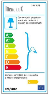 IDEAL LUX Lampa Ścienna Sky Ap2 Bianco 126883 Wys. 30,0 - Lampy ścienne - miniaturka - grafika 3