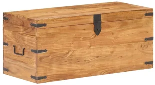Lumarko Skrzynia, 90x40x40 cm, lite drewno akacjowe - Inne meble do salonu - miniaturka - grafika 2