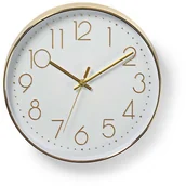 Zegary - Nedis Nedis CLWA015PC30GD - Zegar ścienny 1xAA biały/złoty - miniaturka - grafika 1