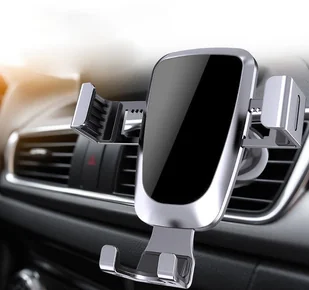 Hurtel Grawitacyjny uchwyt samochodowy do smartfona na kratkę nawiewu srebrny (YC08) - Uchwyty samochodowe do telefonów Hurtel Grawitacyjny uchwyt samochodowy do smartfona na kratkę nawiewu srebrny (YC08) - Uchwyty samochodowe do telefonów - miniaturka - grafika 3