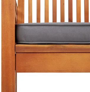 vidaXL Krzesło ogrodowe z poduszką, lite drewno akacjowe - Fotele i krzesła ogrodowe - miniaturka - grafika 5