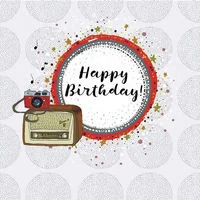 Clear Creations Karnet okolicznościowy Swarovski, Happy birthday, retro - Kartki okolicznościowe i zaproszenia - miniaturka - grafika 2