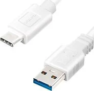 Kable komputerowe i do monitorów - Logilink Kabel USB USB 3.2 Gen1x1 męski USB-A na męski USB-C biały 2m CU0176 - miniaturka - grafika 1