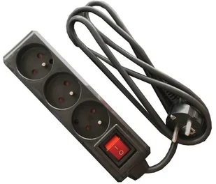 Libox Listwa zasilająca 3 gniazda wyłącznik czarny 3m LB0081B-3 - Listwy zasilające - miniaturka - grafika 2