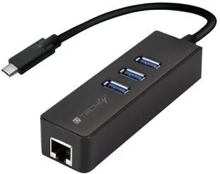 IC INTRACOM IC INTRACOM techly USB hub - 3 - Czarny IDATA-USB-ETGIGA-3C2 - Huby USB - miniaturka - grafika 2