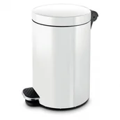 Kosze na śmieci - ALDA Kosz na pedał, 20l, lakierowany biały 384077 - miniaturka - grafika 1