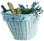 Koszyki rowerowe - e-wicker24 Koszyk na rower, kosz na jest koszyk na rower, retro rower, styl vintage kosz wiklinowy z pasek ze sztucznej skóry 35 cm, ucztą dla transporterów zapewnia jeden rower 1126-42/W/O2 - miniaturka - grafika 1