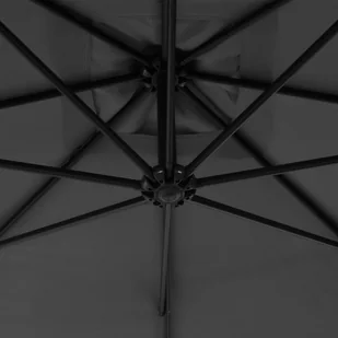 vidaXL Parasol wiszący ze stalowym słupkiem, 300 cm, antracytowy - Parasole ogrodowe - miniaturka - grafika 2