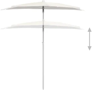 vidaXL Półokrągły parasol ogrodowy na słupku, 180x90 cm, piaskowy 315559 - Parasole ogrodowe - miniaturka - grafika 4