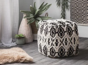 Beliani Puf 45 x 45 x 45 cm czarno-biały ORAI - Taborety i hokery - miniaturka - grafika 2