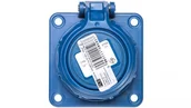 Osprzęt siłowy - PCE Gniazdo tablicowe /pokrywa na zawiasach/ 10/16A 2P+Z 230V /75x75/ niebieskie IP68 NAUTILUS 20342-8b 20342-8b - miniaturka - grafika 1