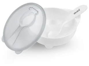 Akuku miseczka z łyżeczką A0424 biała - Lunch boxy - miniaturka - grafika 2