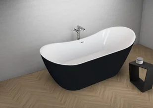 Polimat Wanna wolnostojąca 180x80x73,5 cm/230L akrylowa ,BIAŁA /CZARNA MAT 00044 - Wanny - miniaturka - grafika 3