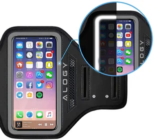 Alogy Etui do biegania WaterProof Sport ArmBand wodoodporna opaska na ramię do telefonu 6.5 cali Czarna 13861X1 - Etui i futerały do telefonów - miniaturka - grafika 9