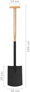 vidaXL Lumarko Szpadel ogrodowy, uchwyt w kształcie litery T, stal i drewno! 146136 - Pozostałe narzędzia ogrodowe - miniaturka - grafika 7