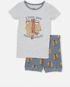 Piżamy chłopięce - Cotton On Chłopięca piżama Leniwiec krótka - miniaturka - grafika 1