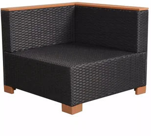 vidaXL Zestaw mebli do ogrodu, 6 części, czarny polirattan, blat WPC - Meble ogrodowe - miniaturka - grafika 8