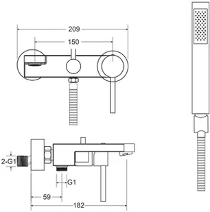 Besco Bateria wannowa podtynkowa DECCO Czarny #BW-DS-CZ - Baterie podtynkowe - miniaturka - grafika 2