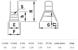 ALOSS 996 99675104 Drabina magazynowa mostek dwustronny bez kół wysokość robocza 3,26m) 75104-uniw - Drabiny ALOSS 996 99675104 Drabina magazynowa mostek dwustronny bez kół wysokość robocza 3,26m) 75104-uniw - Drabiny - miniaturka - grafika 2