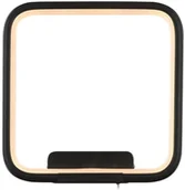 Lampy ścienne - Mdeco Kinkiet LAMPA ścienna MDECO SLIM/000103/3000/B kwadratowa OPRAWA metalowa LED 20W 3000K ramka czarna - miniaturka - grafika 1