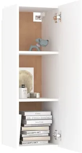 vidaXL Lumarko Szafka TV, biała, 30,5x30x90 cm, płyta wiórowa 803344 - Szafki RTV - miniaturka - grafika 3