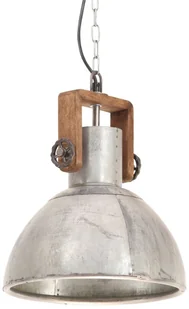 VidaXL Industrialna lampa wisząca, 25 W, srebrna, okrągła, 30 cm, E27 320530 - Lampy sufitowe - miniaturka - grafika 3