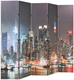 vidaXL Składany parawan, 200x180 cm, wzór Nowy Jork nocą - Parawany - miniaturka - grafika 3