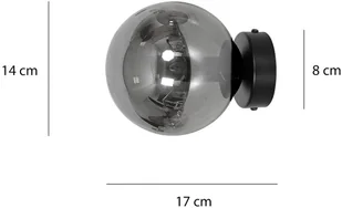EULUNA Kinkiet Glassy 1-pkt. czarny, szkło grafitowe - Lampy ścienne - miniaturka - grafika 3