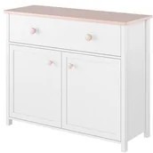 Biurka dla dzieci - Komoda LUNA LN-05 Biały + Różowy LN5BR - miniaturka - grafika 1