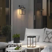 Lampy ogrodowe - Konstsmide Latarnia solarna LED Portofino ściana/stół, czarna - miniaturka - grafika 1