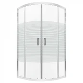 Kabiny prysznicowe - Novoterm Kabina półokrągła niska 165 cm 80x80 Madera STR GL MADERA.GL-80-B/B - miniaturka - grafika 1
