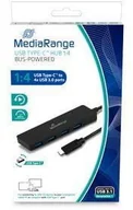 Huby USB - MediaRange Hub USB MediaRange MRCS508 4xUSB 3.0 Black MRCS508 - miniaturka - grafika 1