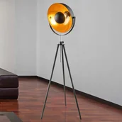 Lampy stojące - Globo Lighting Stojąca LAMPA podłogowa LENN 58305 sztalugowa OPRAWA na trójnogu kopuła retro czarna LENN 58305 - miniaturka - grafika 1