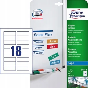 AVERY ZWECKFORM GmbH MAGNESY DO NADRUKU 78x28 AVERY 5 ARKUSZY 52271 - Magnesy - miniaturka - grafika 2