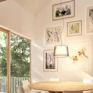 Lampy sufitowe - Redlux ESPLANADE lampa wisząca czarna/biała chrom 230V E27 42W R12483) Rendl - miniaturka - grafika 1