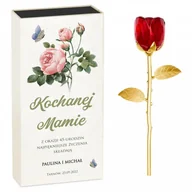 Gadżety dla niej i dla niego - Murrano Kryształowa Róża w Personalizowanym Pudełku dla Mamy KRSZ-RZ-010 - miniaturka - grafika 1