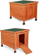 Akcesoria dla gryzoni - dibea rh10017 dla małych zwierząt domowych, dom drewniany z rampa do Hamster lub króliczek, rozmiar uniwersalny, naturalny RH10017 - miniaturka - grafika 1