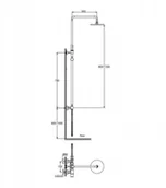 Zestawy prysznicowe - Kohlman Axel Zestaw prysznicowy natynkowy termostatyczny z deszczownicą chrom QW273A - miniaturka - grafika 1